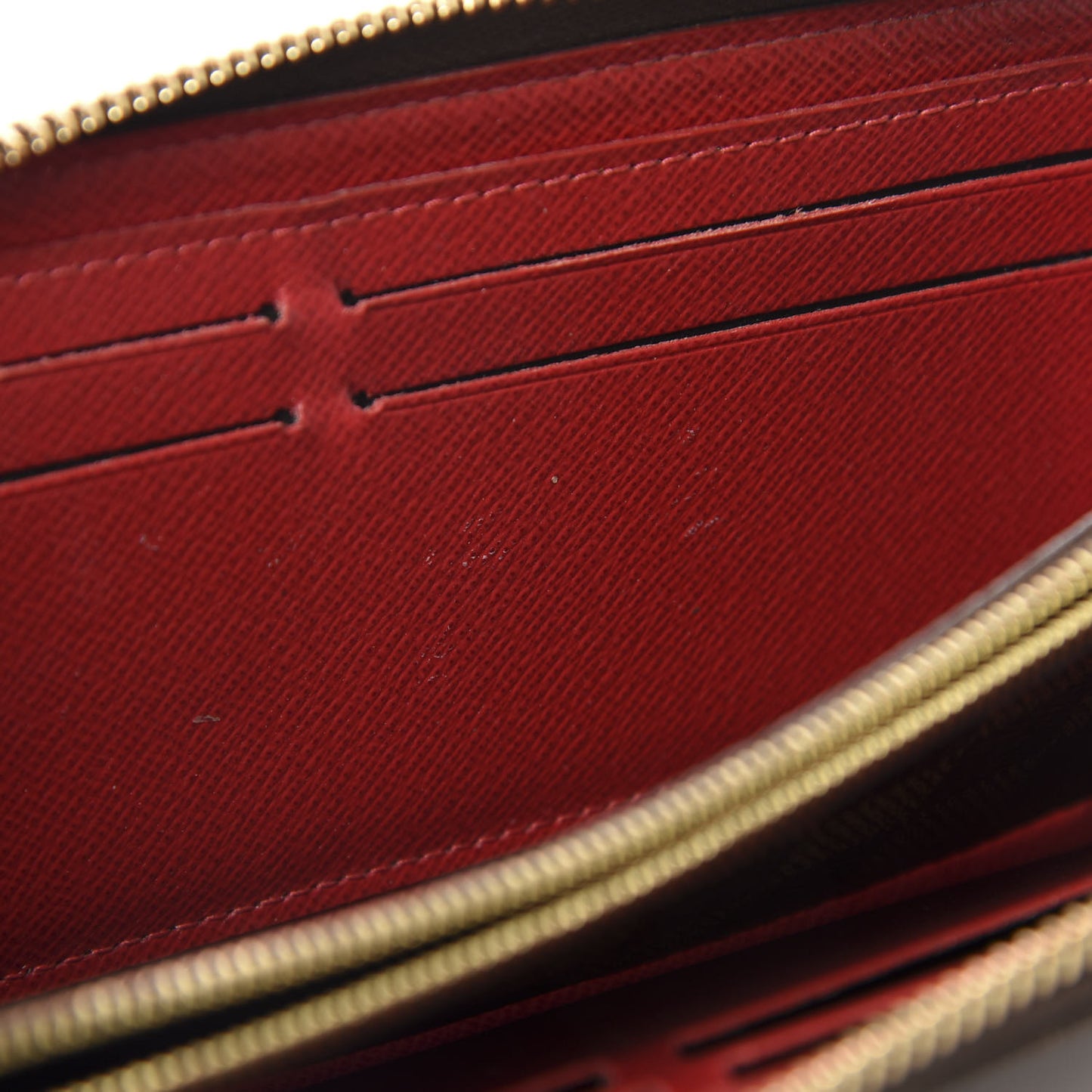 Damier Ebene Clemence Wallet Cherry