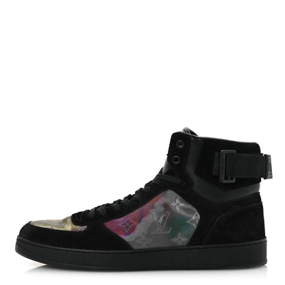 Louis Vuitton Suede Monogram Mens Rivoli High Top Sneakers Black Multicolor 1 of 7