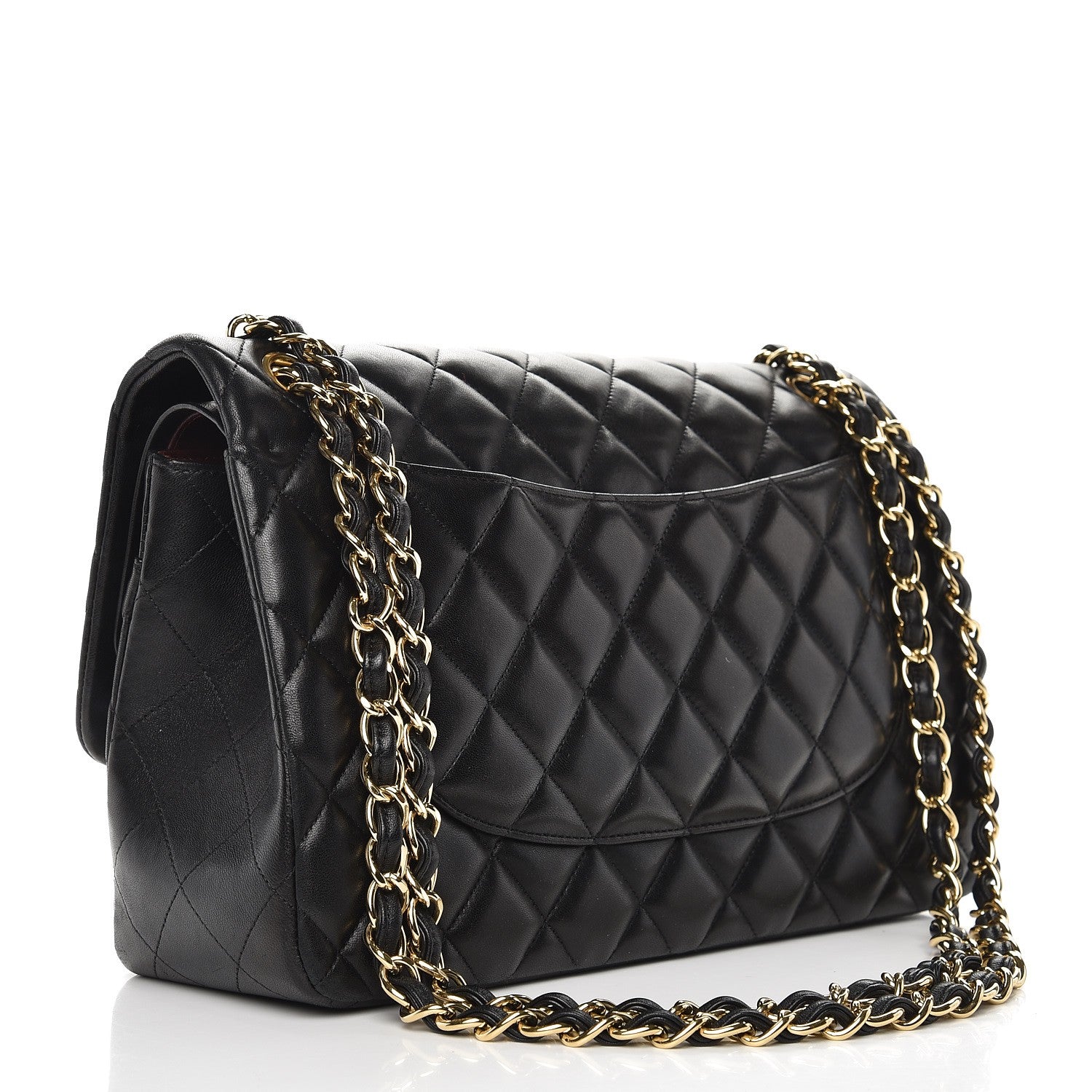 Chanel Lambskin Quilted Jumbo Double Flap Black 4 of 13