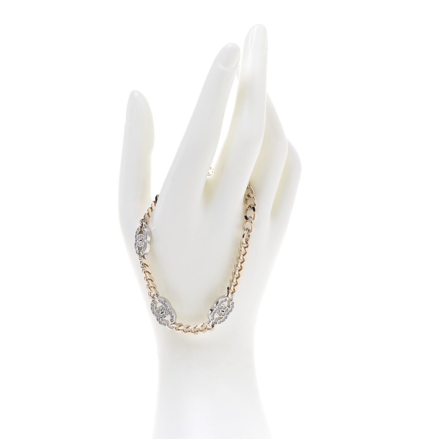 Crystal CC Chain Bracelet Gold Silver