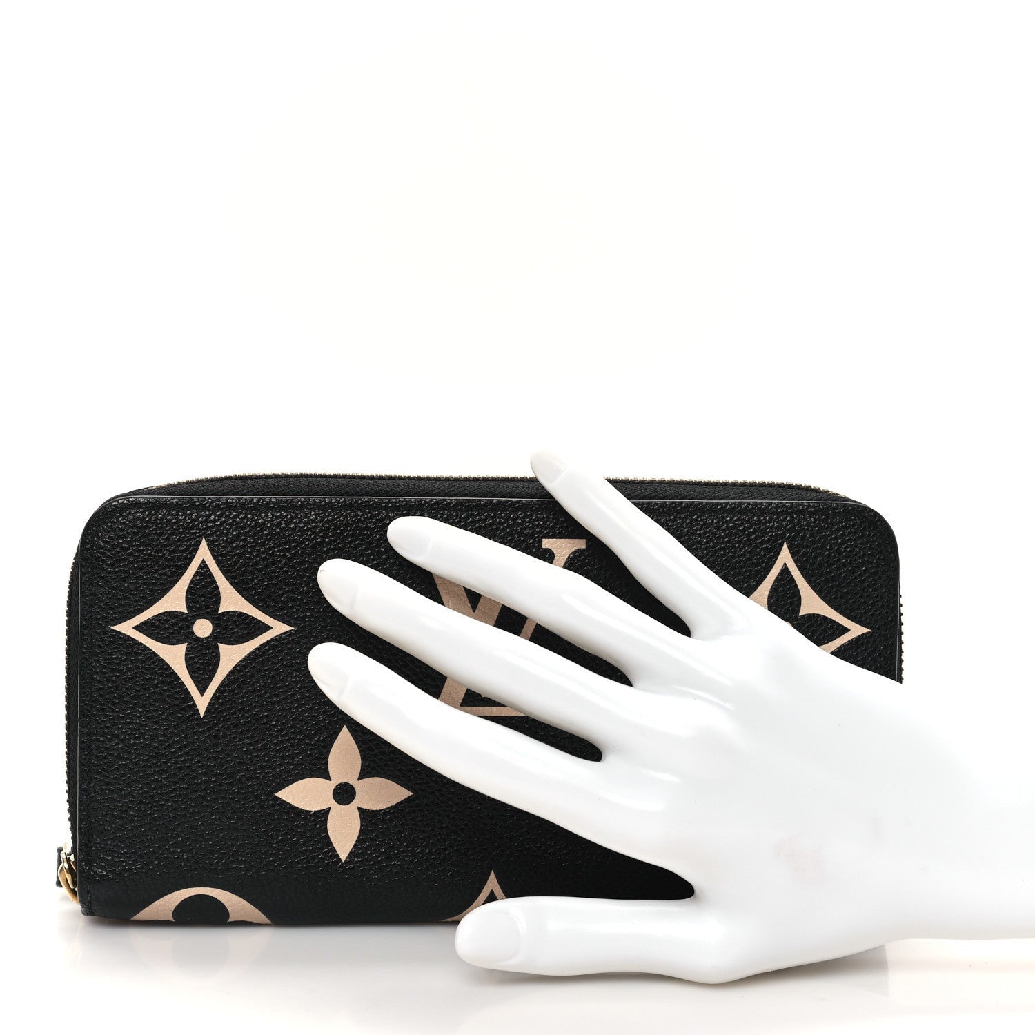 Louis Vuitton Empreinte Monogram Giant Zippy Wallet Black Beige 2 of 6