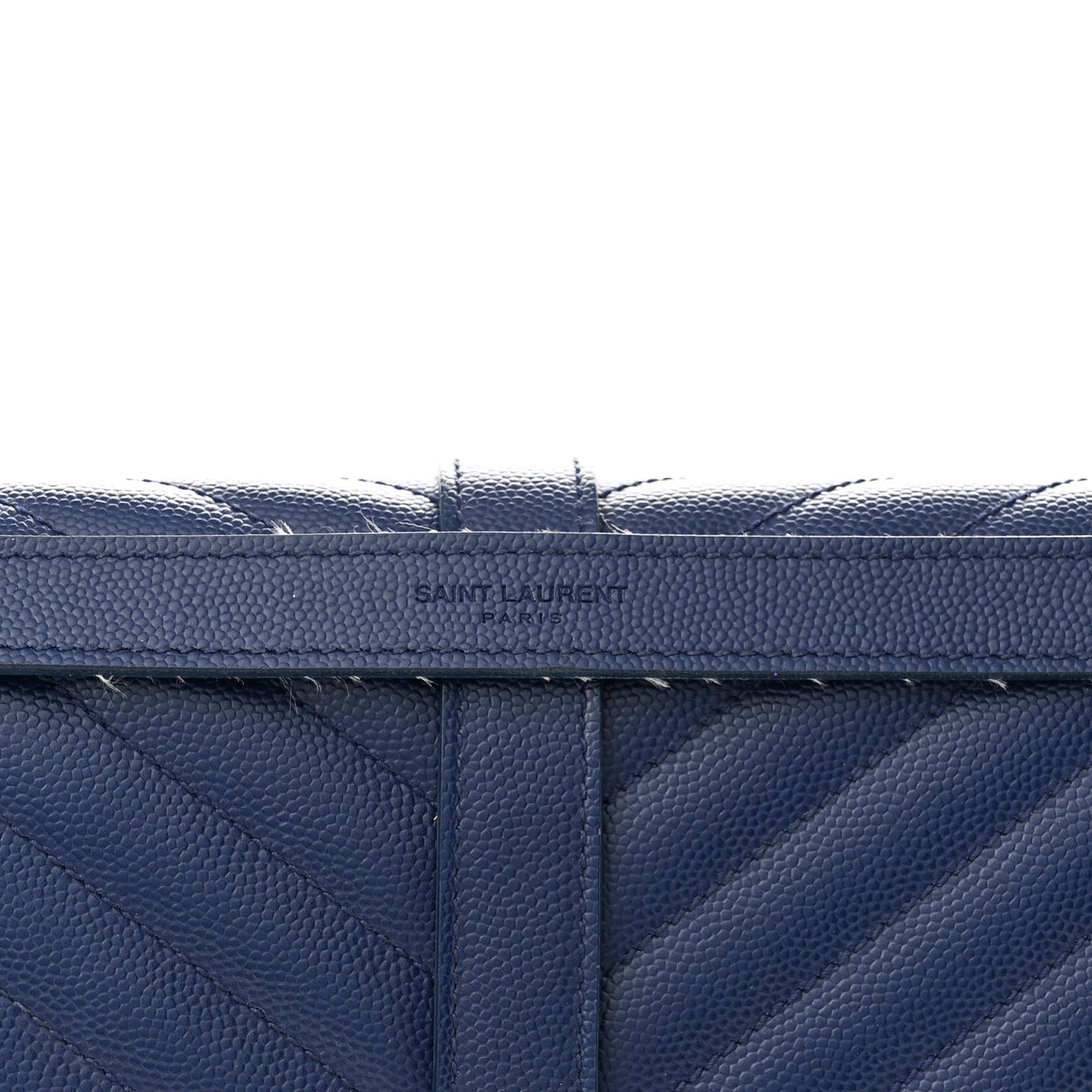 Grain De Poudre Matelasse Chevron Large Monogram Satchel Navy Blue