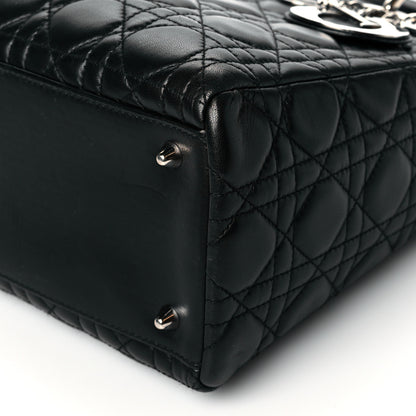Christian Dior Lambskin Cannage Medium Lady Dior Black 9 of 9