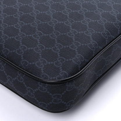 Gucci GG Supreme Monogram Appia Calfskin Web Large Messenger Bag Black Grey 13 of 16