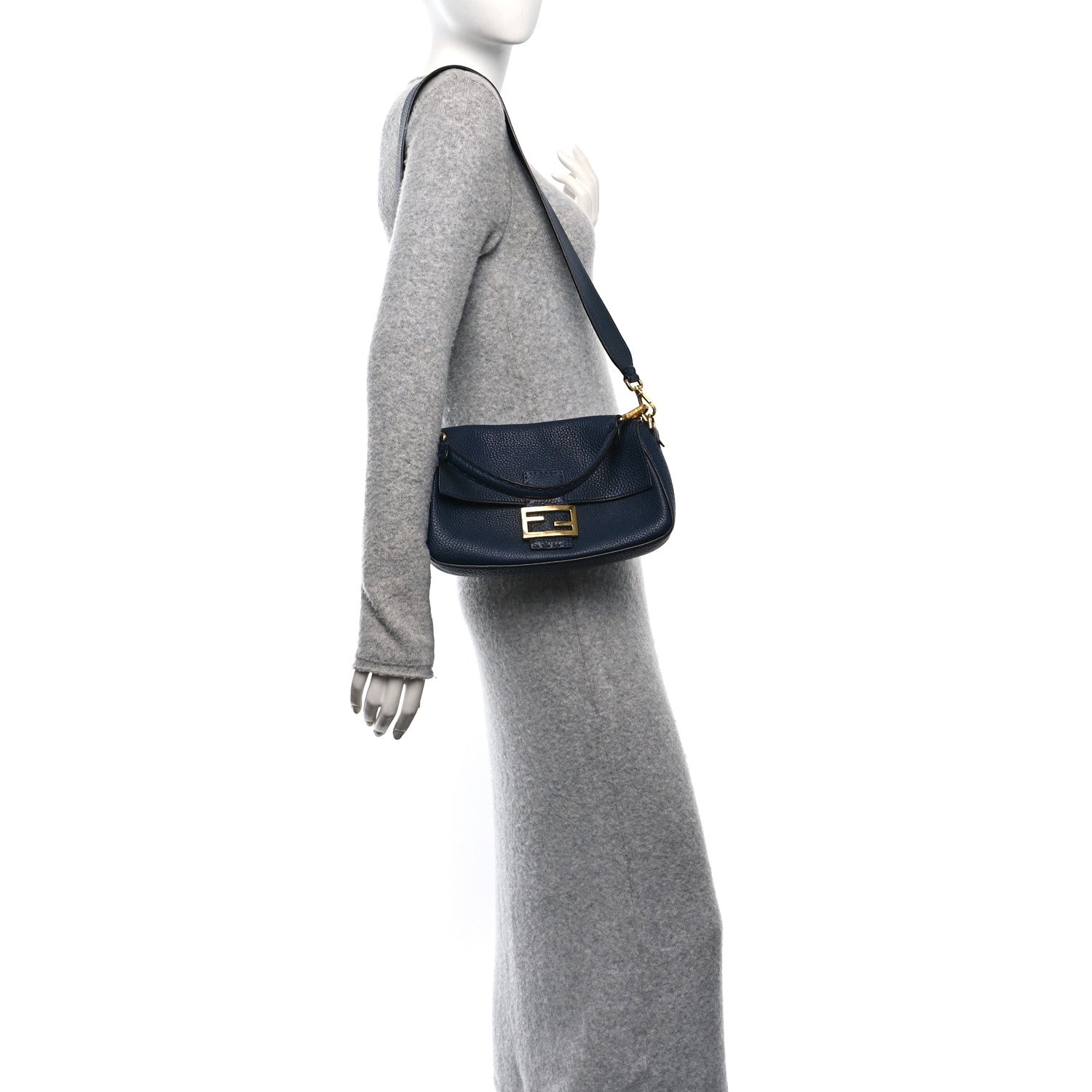 Fendi Cuoio Romano Selleria Baguette Indaco 2 of 14