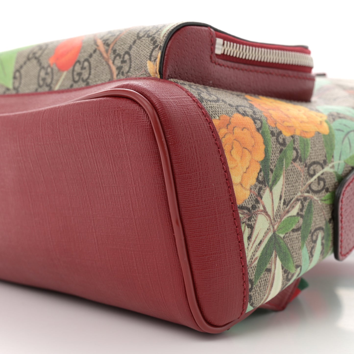 GG Supreme Monogram Tian Web Small Day Backpack Beige Multicolor Red