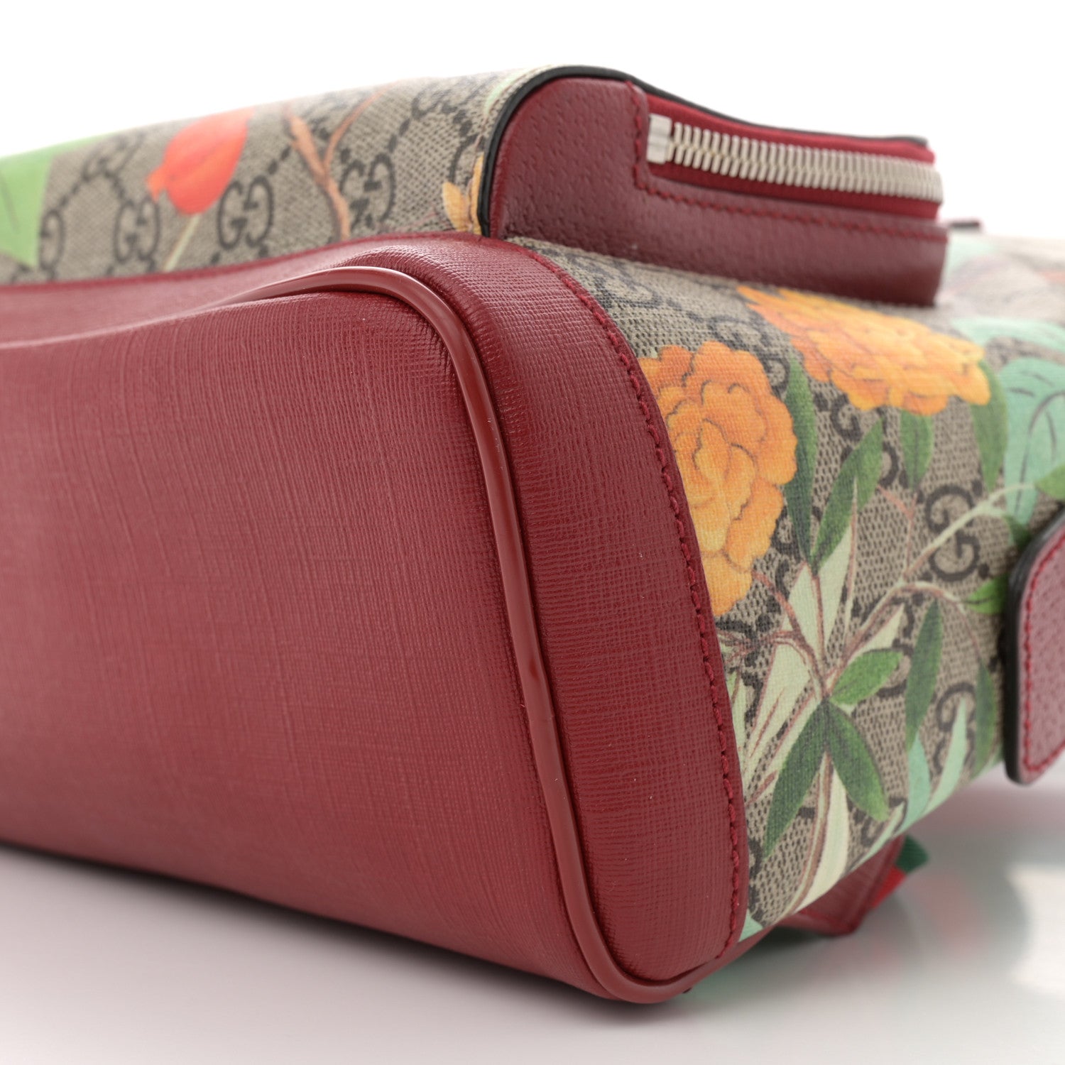Gucci GG Supreme Monogram Tian Web Small Day Backpack Beige Multicolor Red 10 of 11