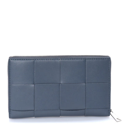 Bottega Veneta Calfskin Maxi Intrecciato Zip Around Wallet Thunder 1 of 7