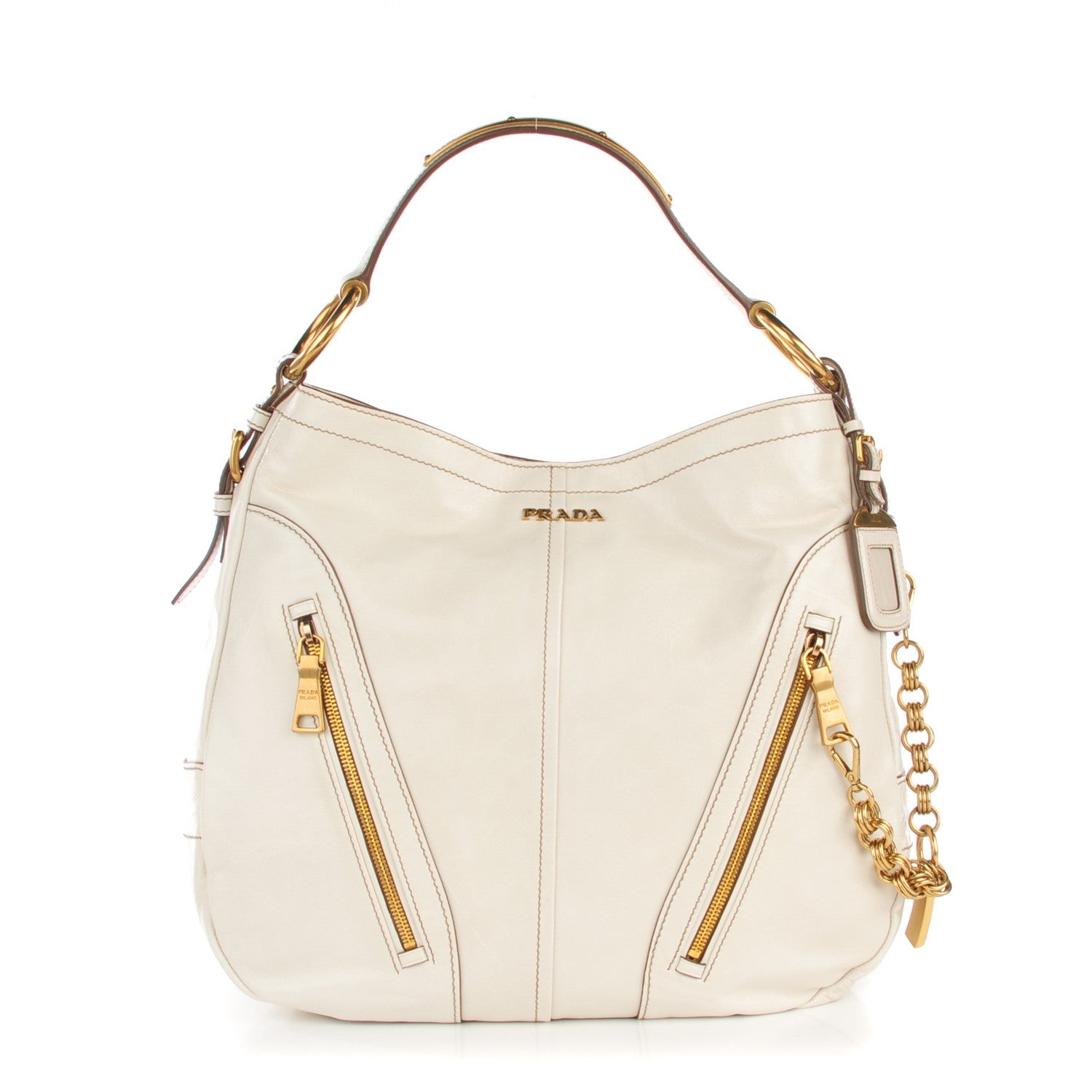 Prada Vitello Shine Hobo Talco 1 of 8