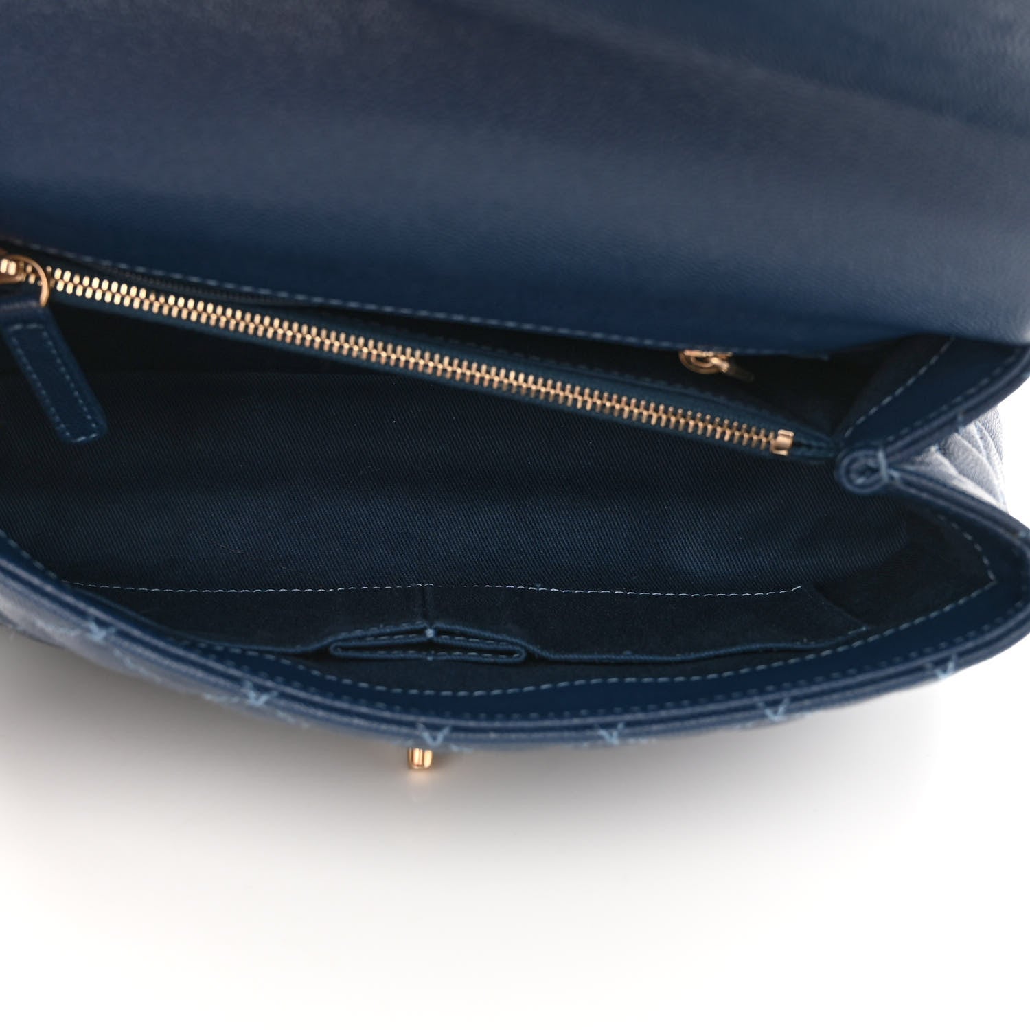 Chanel Caviar Quilted Small Coco Handle Flap Dark Blue 4 of 9