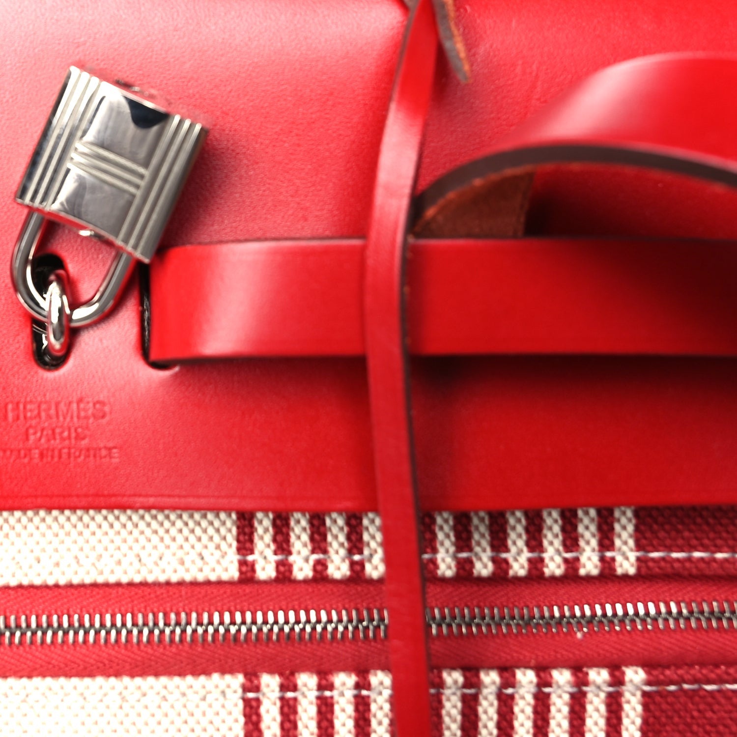 Hermes Vache Hunter Toile H Vibration Herbag a Dos Retourne Backpack  Bordeaux Ficelle Rouge Piment 5 of 9