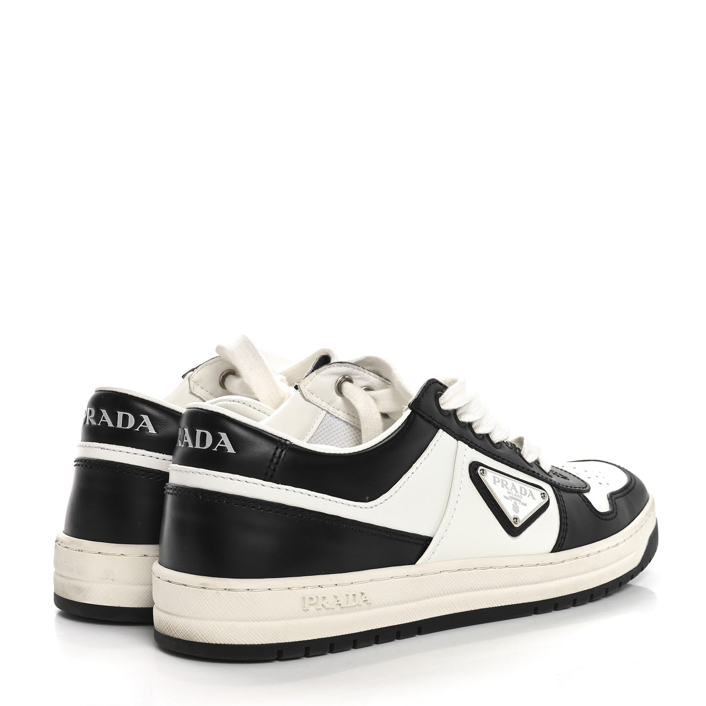 Vitello Sport Spazzolato Rois Triangle Logo Womens Downtown Low Top 30mm Sneakers 37.5 White Black