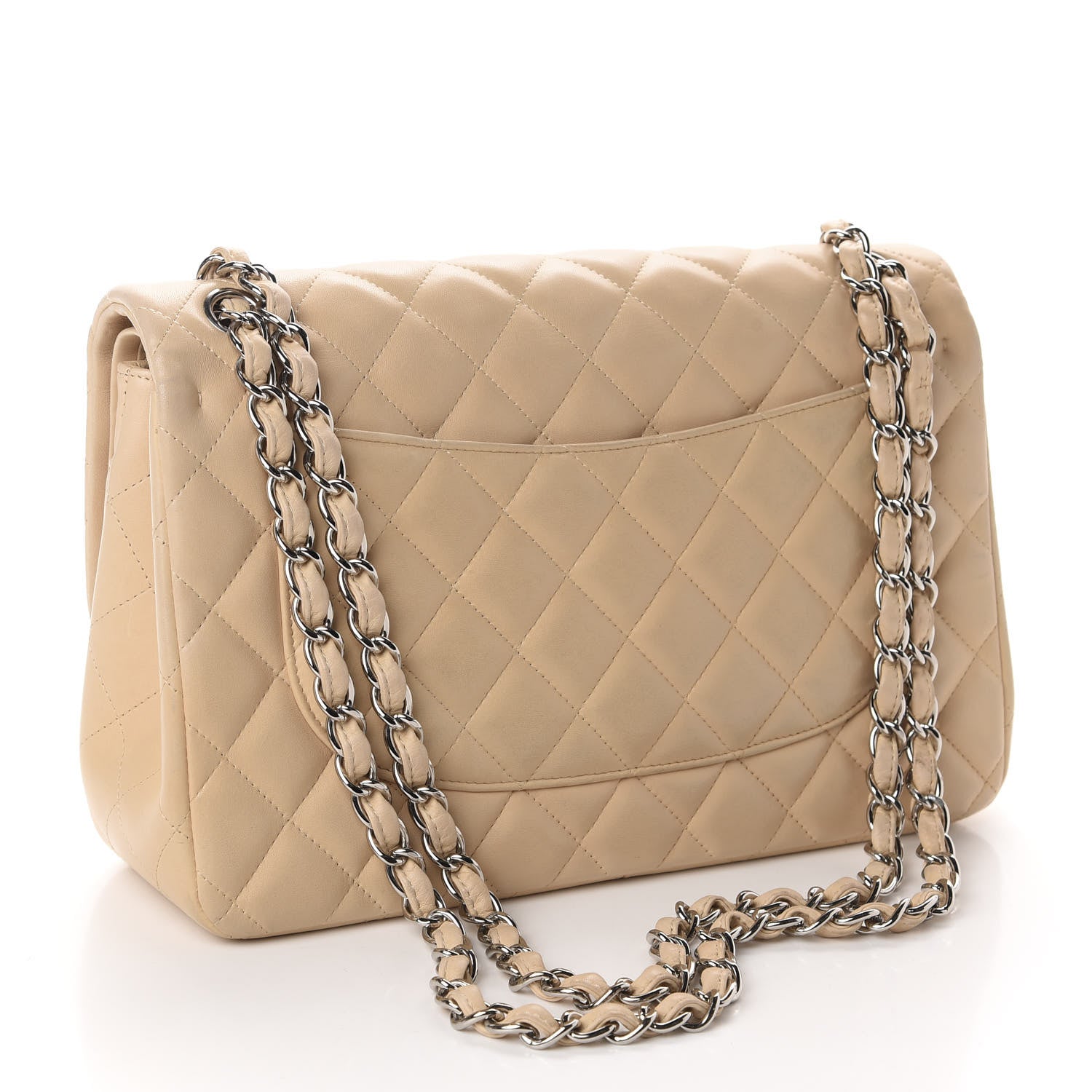 Chanel Lambskin Quilted Jumbo Double Flap Beige Clair 3 of 11