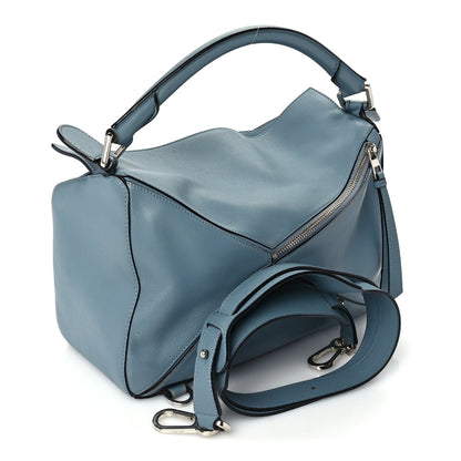 Loewe Calfskin Medium Puzzle Bag Blue 2 of 8