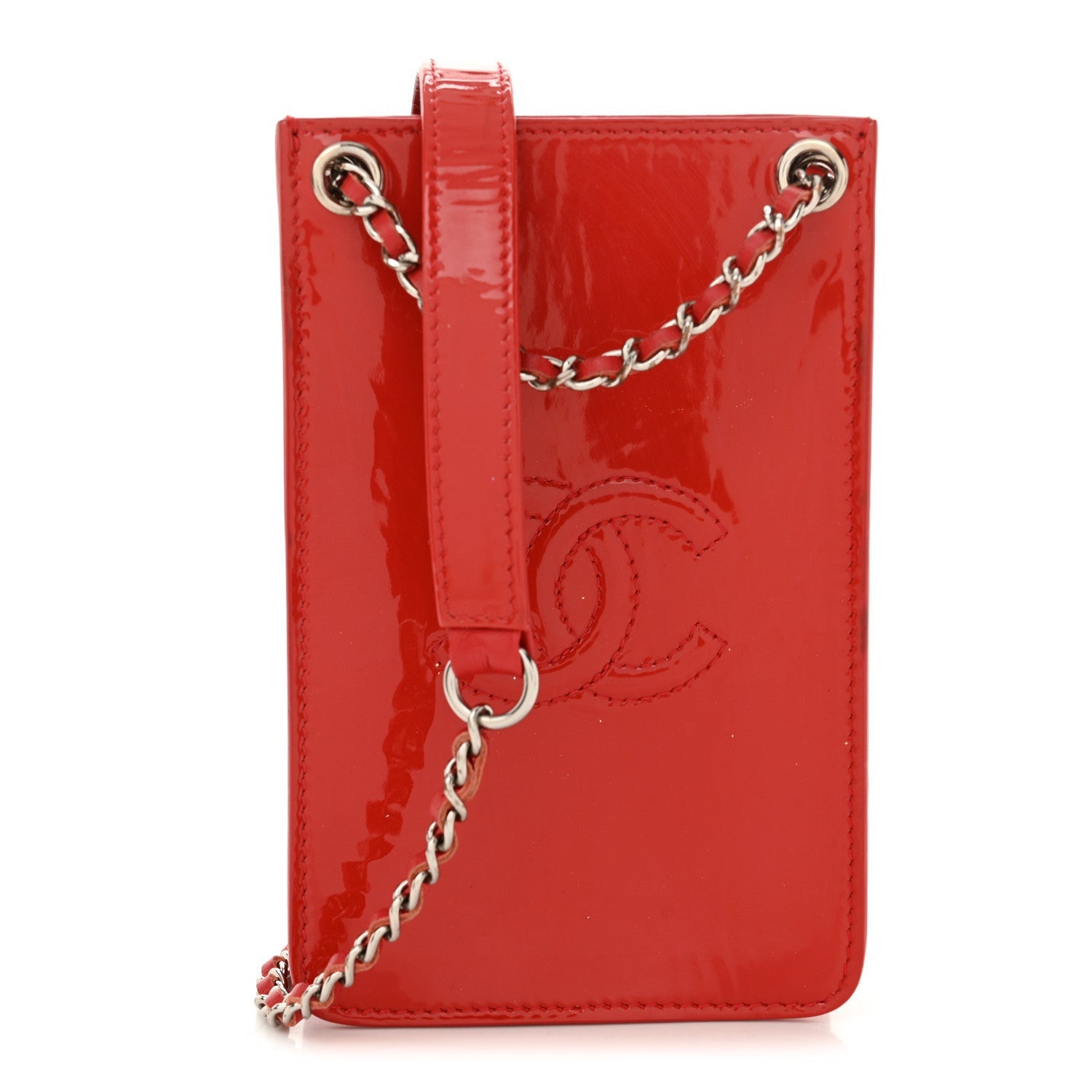 Chanel Patent Crossbody CC Phone Holder Red 1 of 7