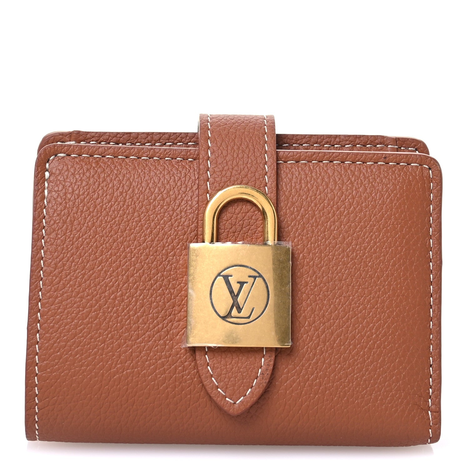 Louis Vuitton Grained Calfskin Low Key Compact Wallet Cognac 1 of 7