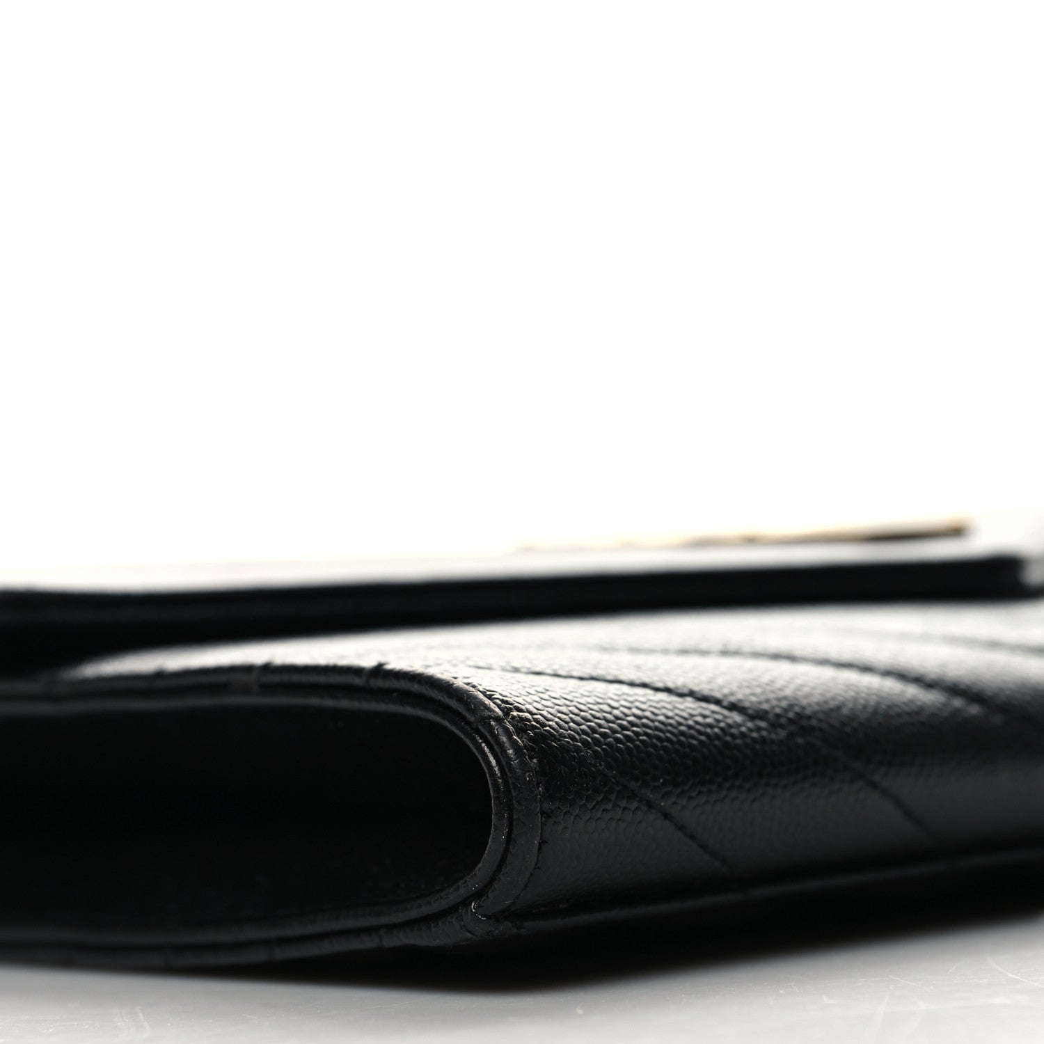 Saint Laurent Grain De Poudre Matelasse Chevron Monogram Envelope Clutch Black 9 of 11