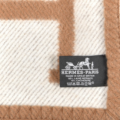 Hermes Wool Cashmere Avalon Blanket Ecru Camel 3 of 3