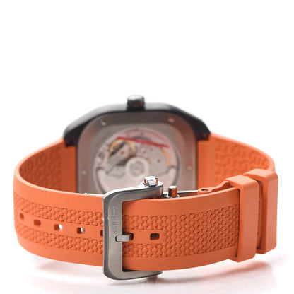 Hermes DLC Coated Titanium Rubber 39mm H08 Automatic Watch Orange 3 of 6
