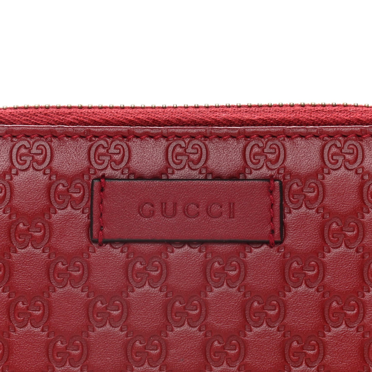 Microguccissima Zip Around Card Case Red