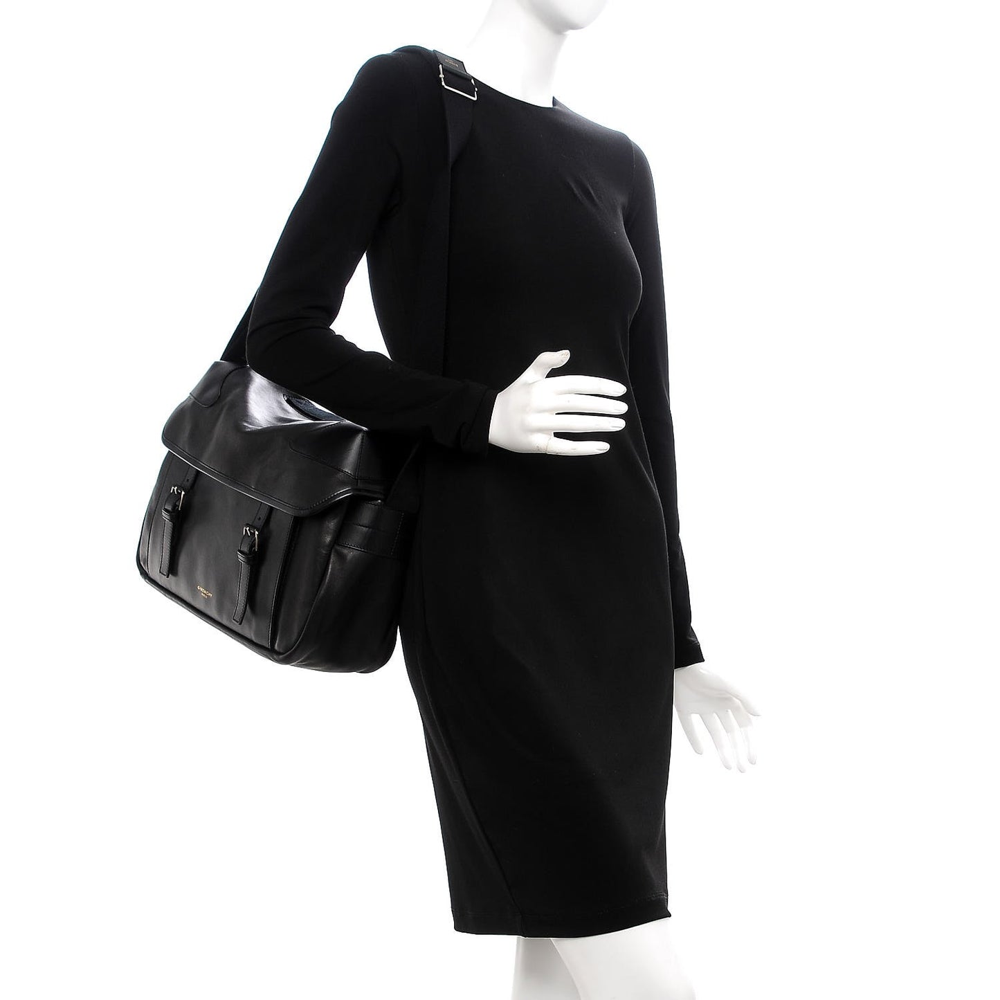 Calfskin Rider Messenger Bag Black