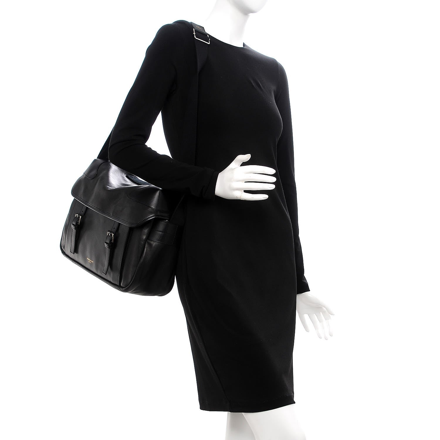 Givenchy Calfskin Rider Messenger Bag Black 2 of 8