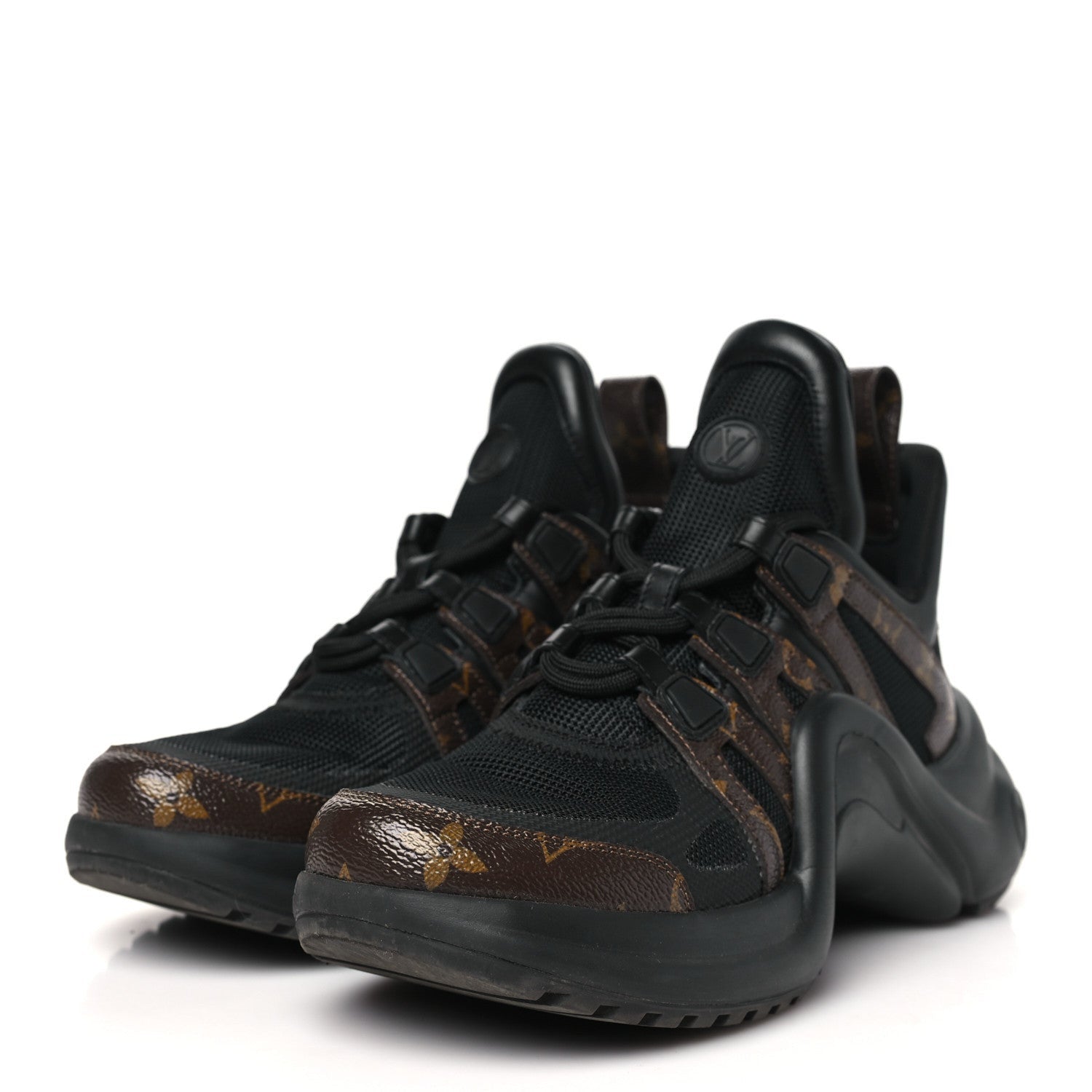 Louis Vuitton Calfskin Patent Monogram LV Archlight Sneakers Black 4 of 7