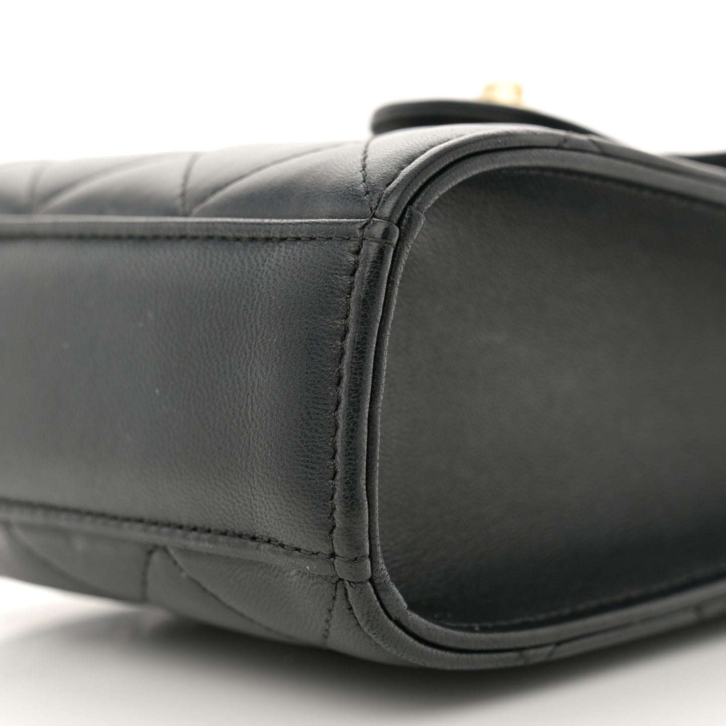 Lambskin Quilted Extra Mini Wallet On Chain WOC Black