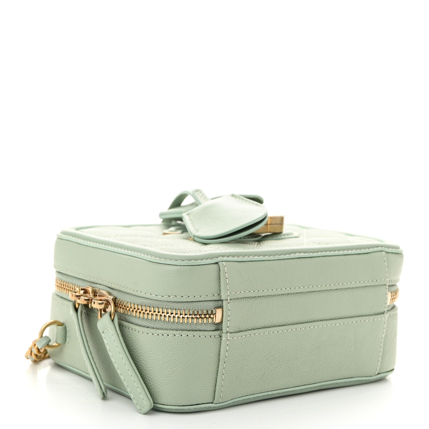 Chanel Caviar Quilted Small CC Filigree Vanity Case Mint 4 of 12