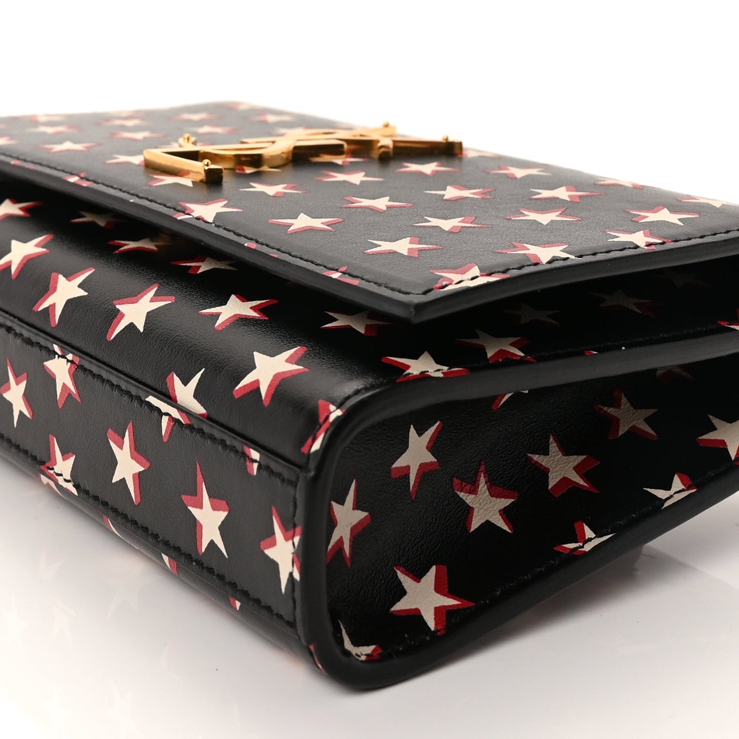 Smooth Calfskin Star Print Monogram Kate Belt Bag  Ivory Red