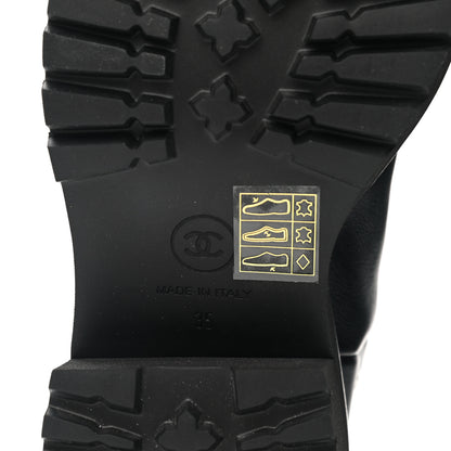 Chanel Calfskin CC Ankle Boots 35 Black 6 of 10