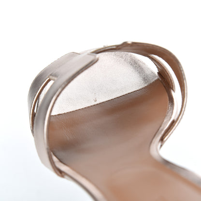 Hermes Metallic Nappa Oasis Sandals 40 Rose Dore 9 of 14