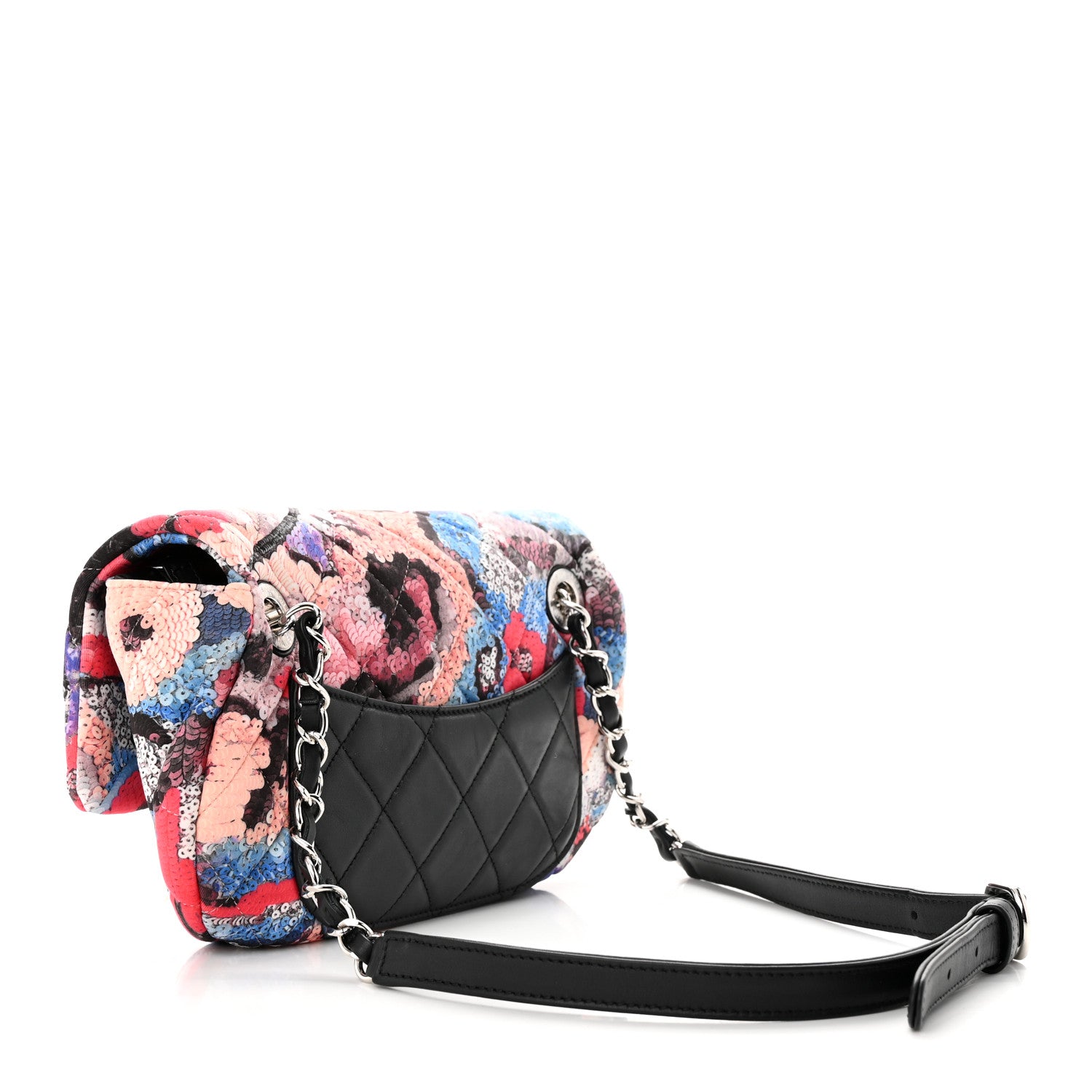 Chanel Canvas Sequin Print Quilted Waist Bag Multicolor 2 of 9