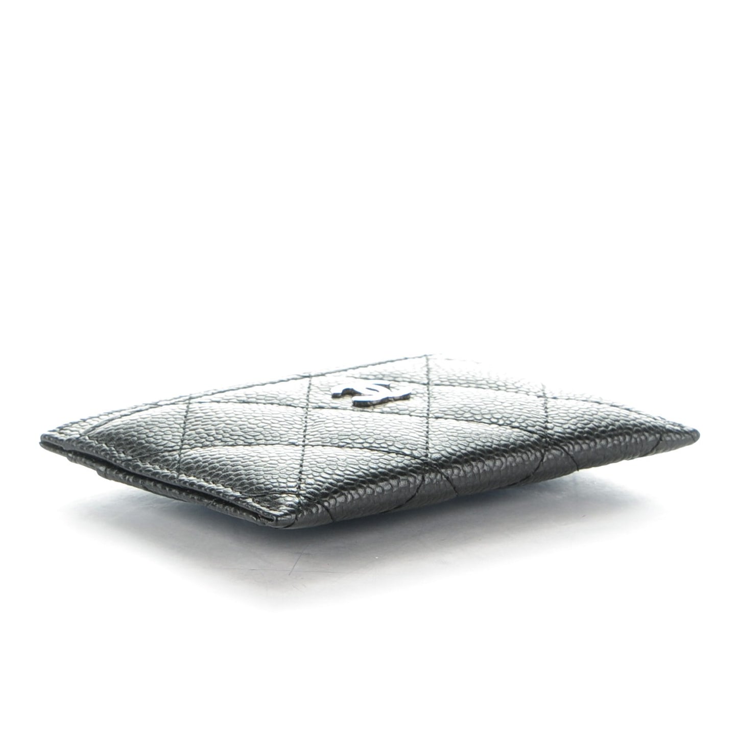 Caviar Quilted Card Holder Black