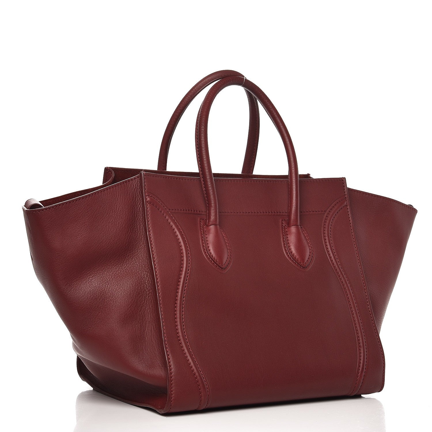 Celine Supple Calfskin Medium Phantom Luggage Burgundy 3 of 8
