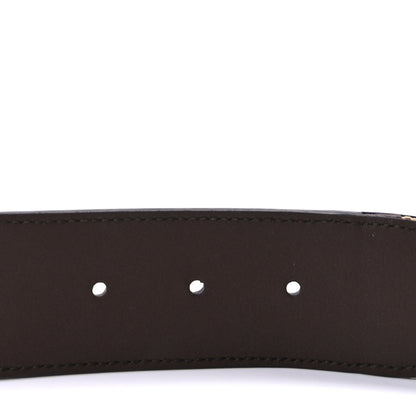 Gucci Monogram Jumbo GG Textured Dollar Calfskin Double G 40mm Belt 80 32 Camel Ebony 3 of 6