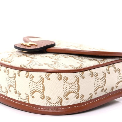 Celine Triomphe Canvas Calfskin Mini Besace Bag  White 6 of 7
