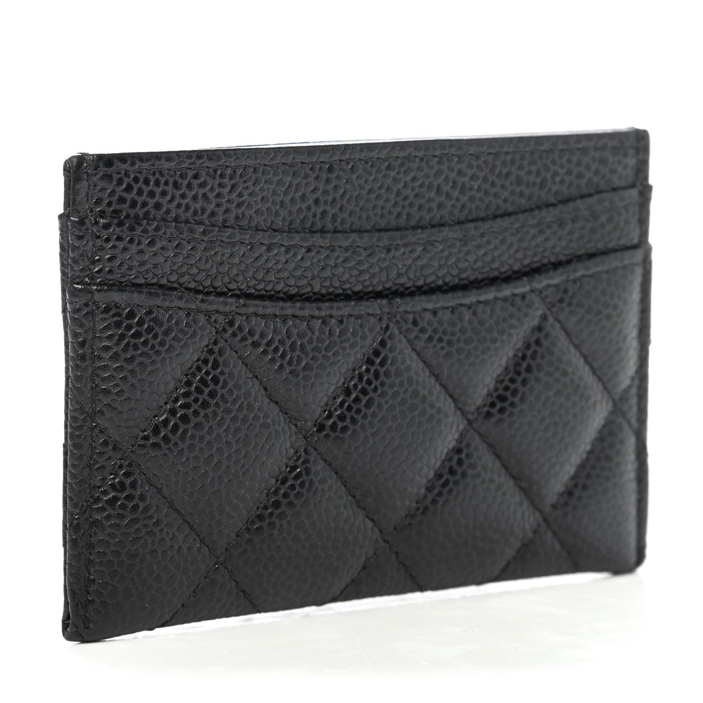 Caviar Quilted Card Holder Black
