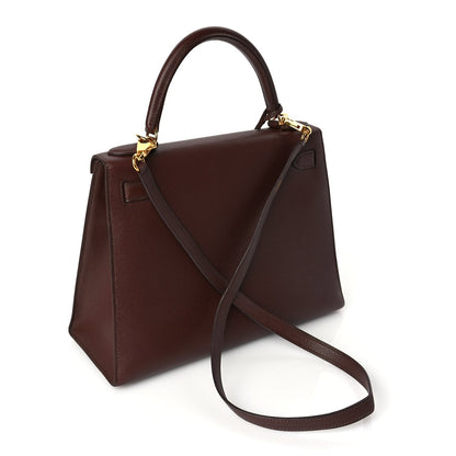 Hermes Courchevel Kelly Sellier 28 Chocolate 2 of 9