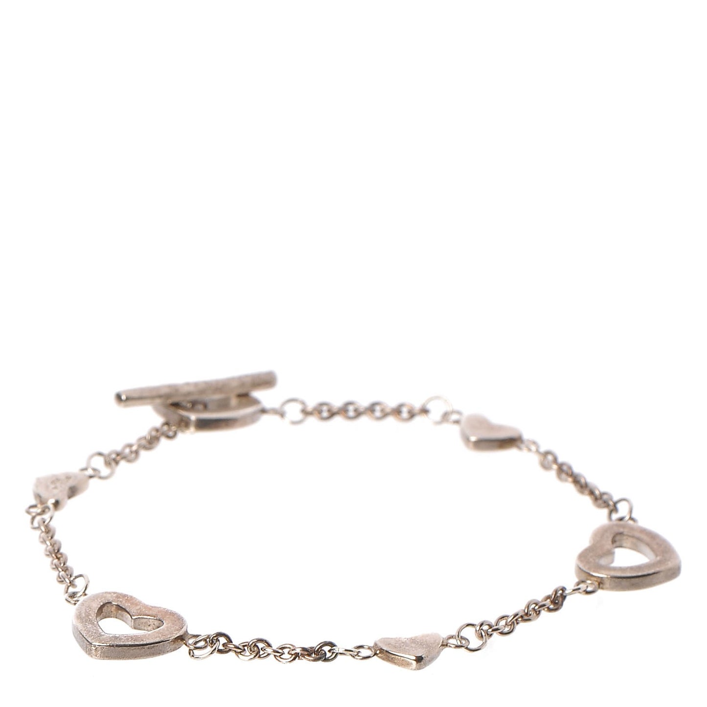Sterling Silver Heart Toggle Bracelet