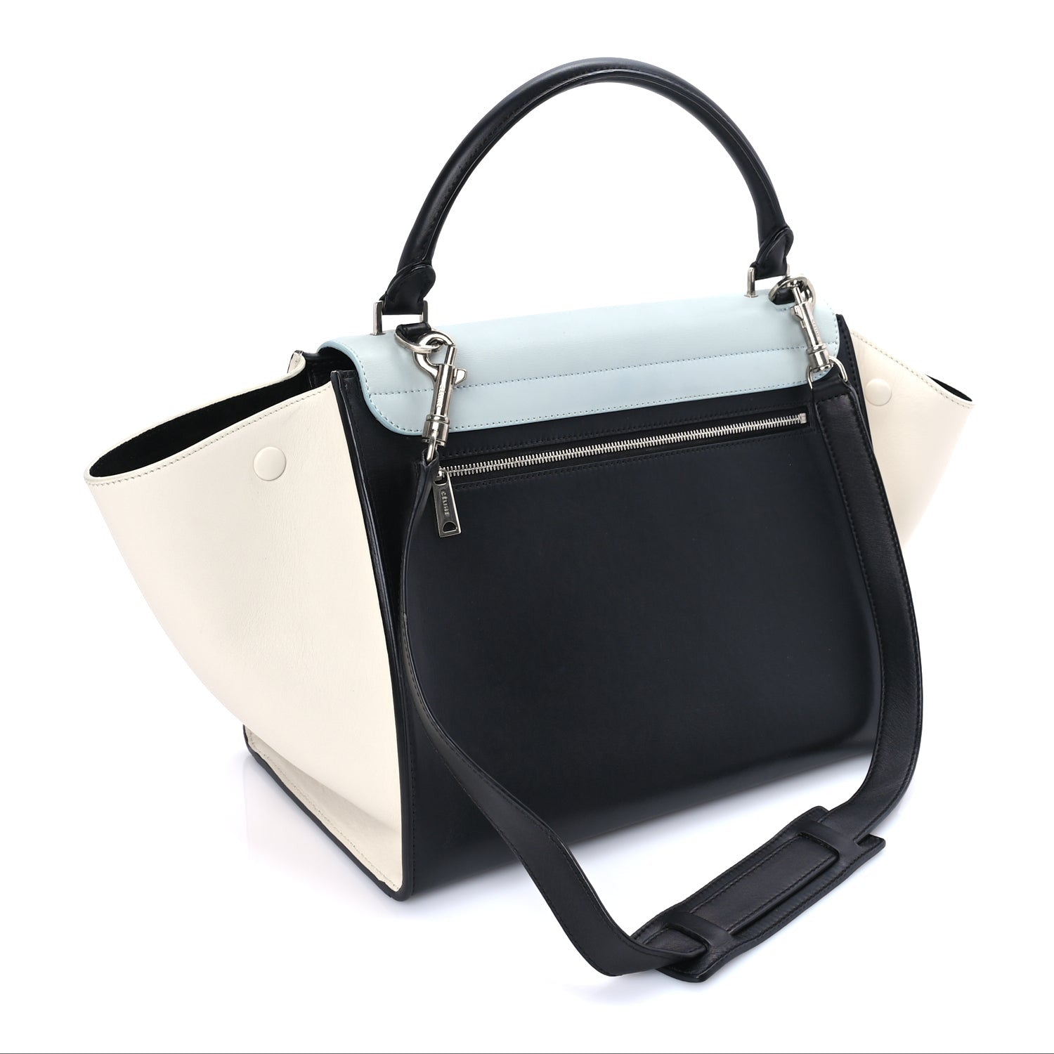 Celine Calfskin Medium Tri-color Trapeze Glacier 2 of 7