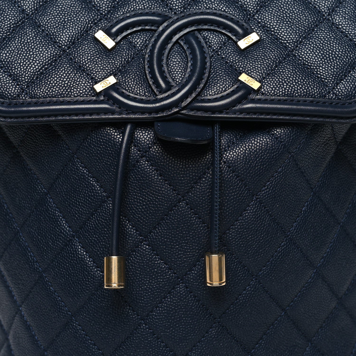Chanel Caviar Quilted Filigree Backpack Navy 8 of 10