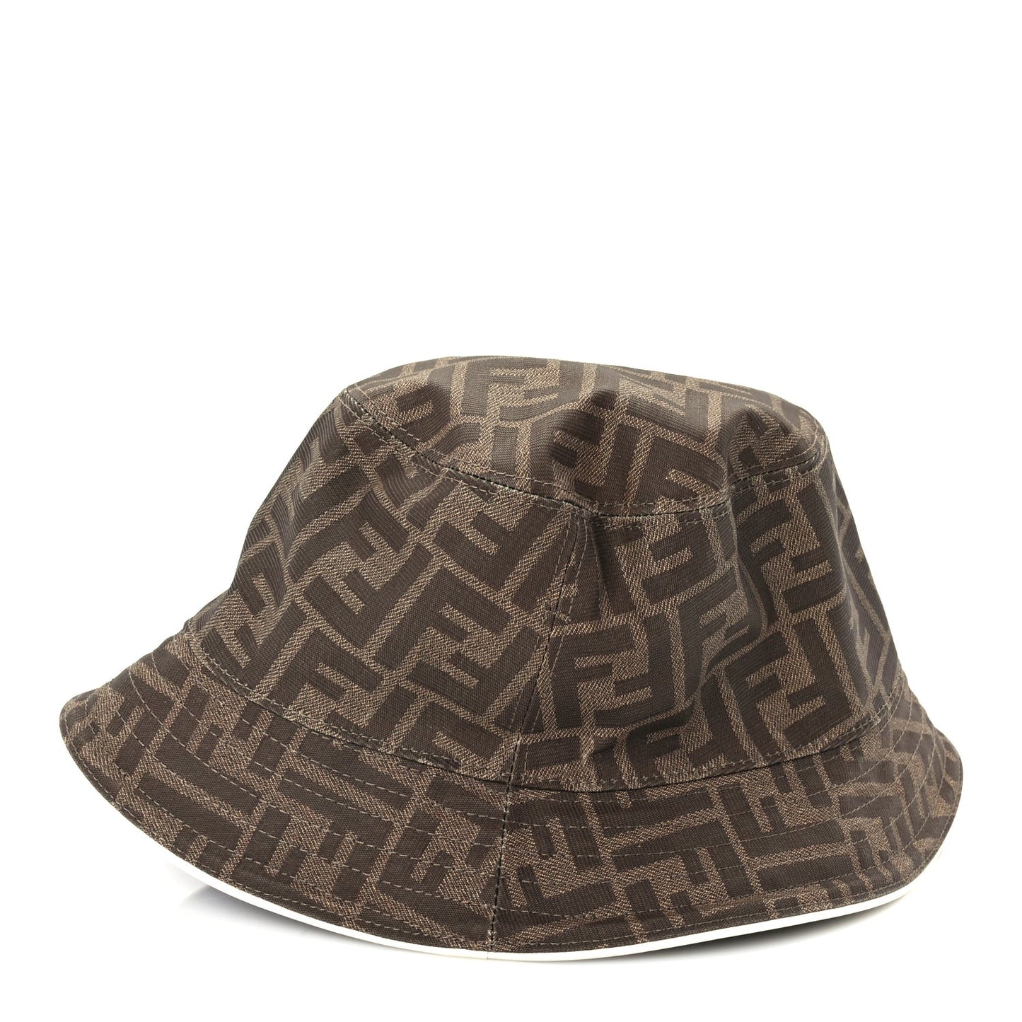 FENDI Technical Fabric FF Reversible Bucket Hat L Tobacco Beige