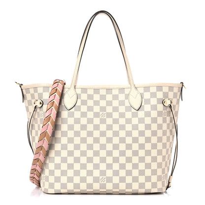 Louis Vuitton Damier Azur Braided Neverfull MM Pink 3 of 11