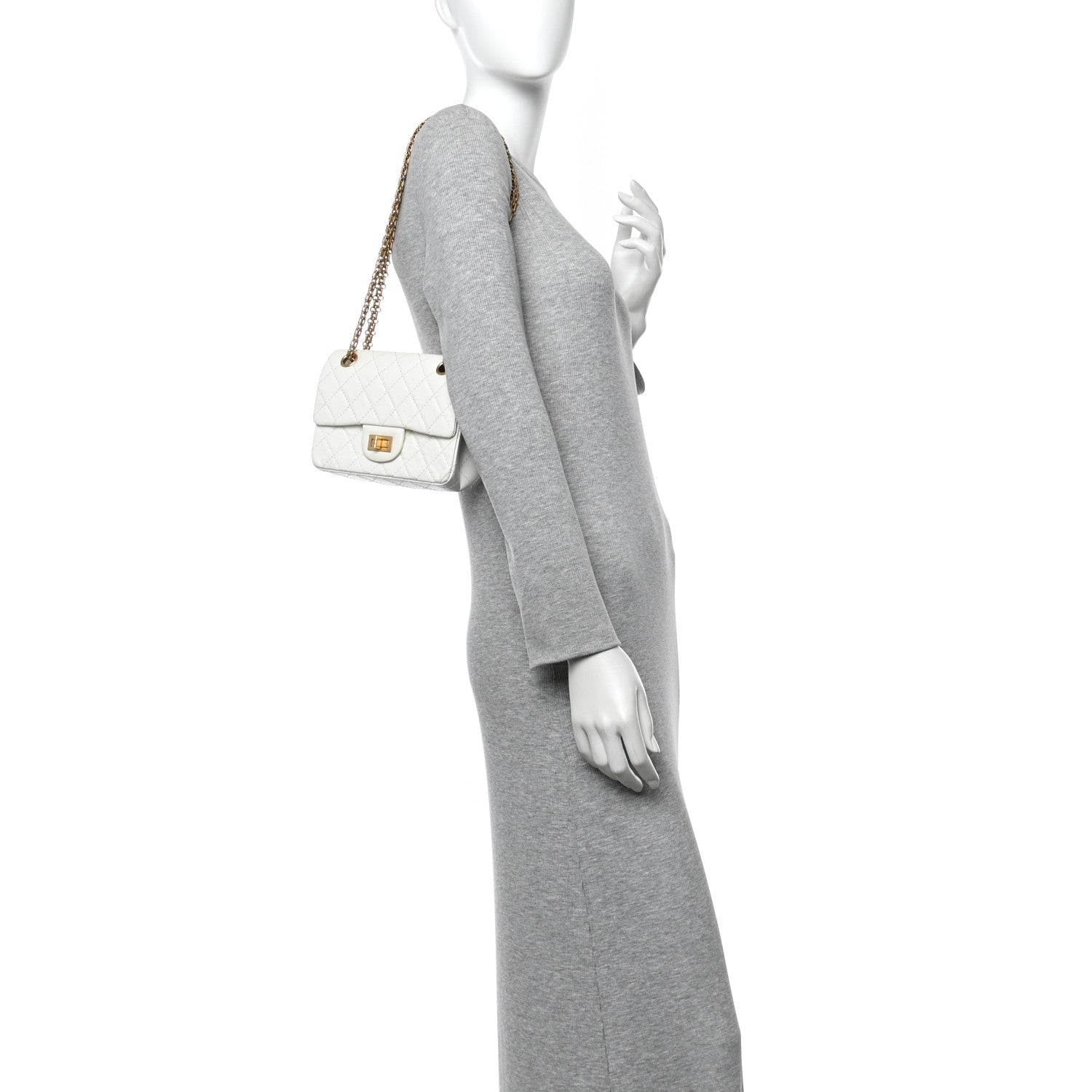 Chanel Aged Calfskin Quilted 2.55 Reissue Mini Flap White 2 of 14