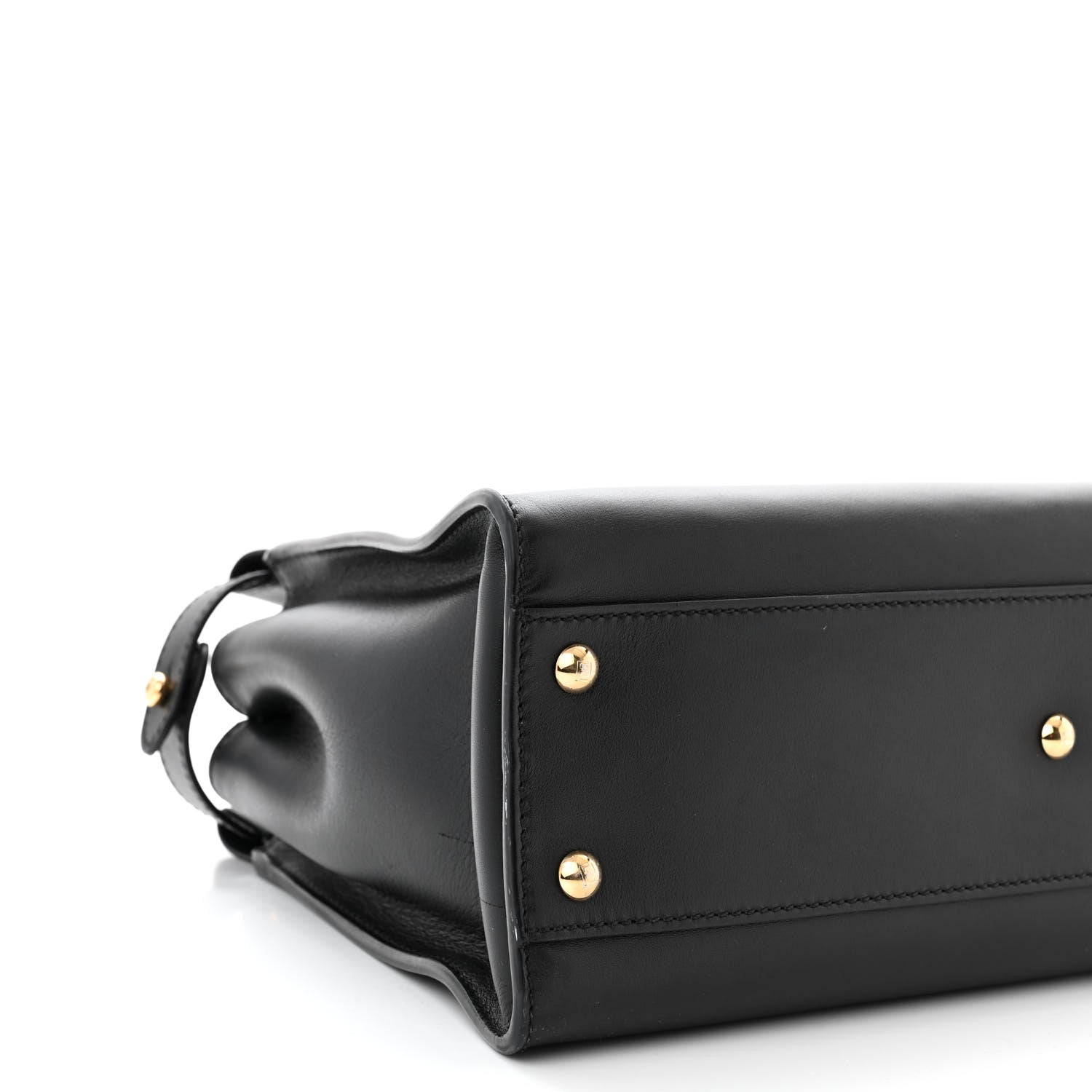 Fendi Vitello Seta Shiny Nappa Medium Peekaboo Iconic Satchel Black 9 of 11