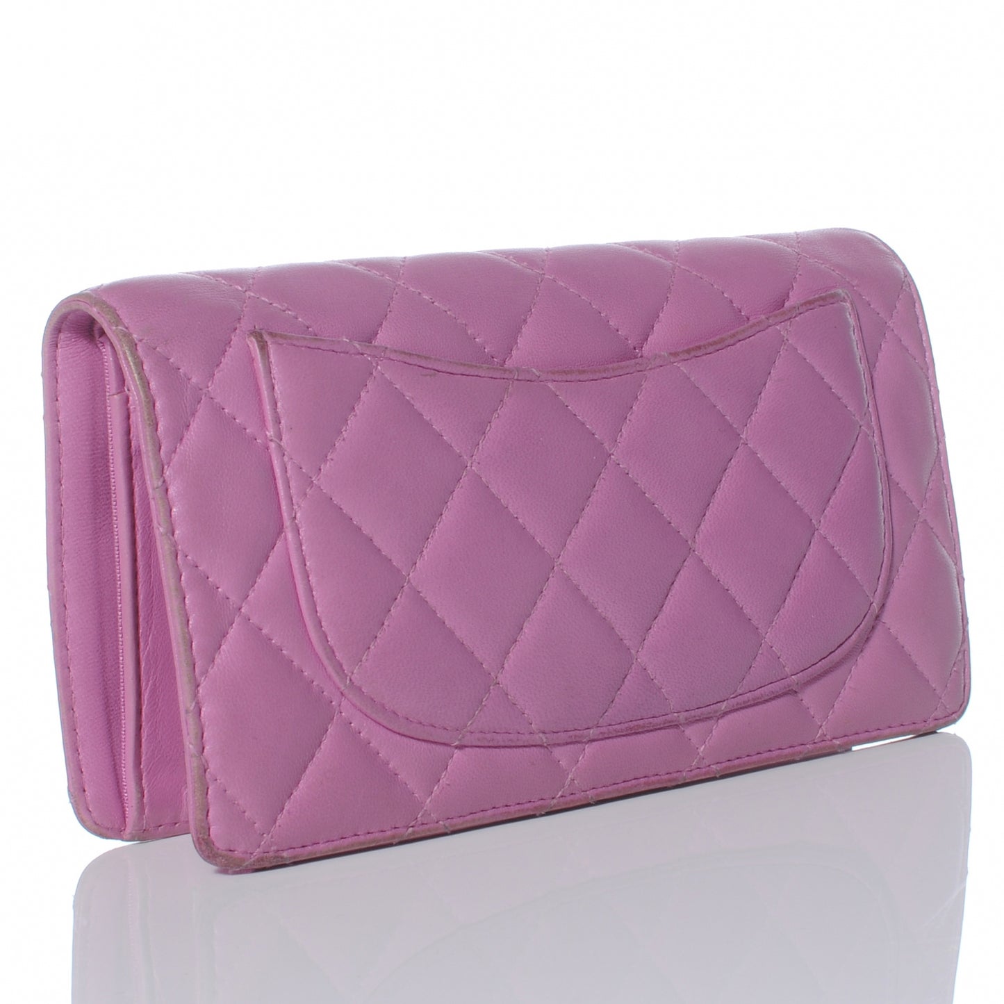 Lambskin Quilted Yen Wallet Violet