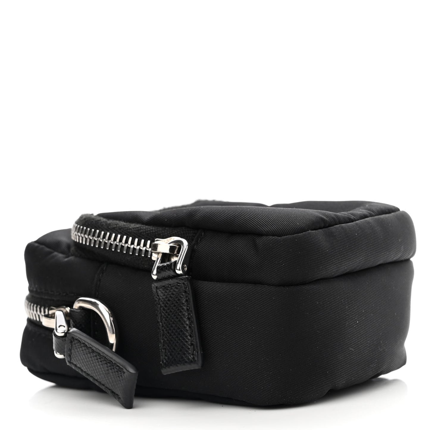 Tessuto Nylon Saffiano Mini Crossbody Pouch Black
