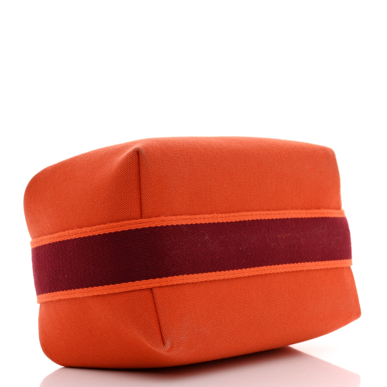 Hermes Canvas Small Bride-A-Brac Pouch Orange Burgundy 4 of 8
