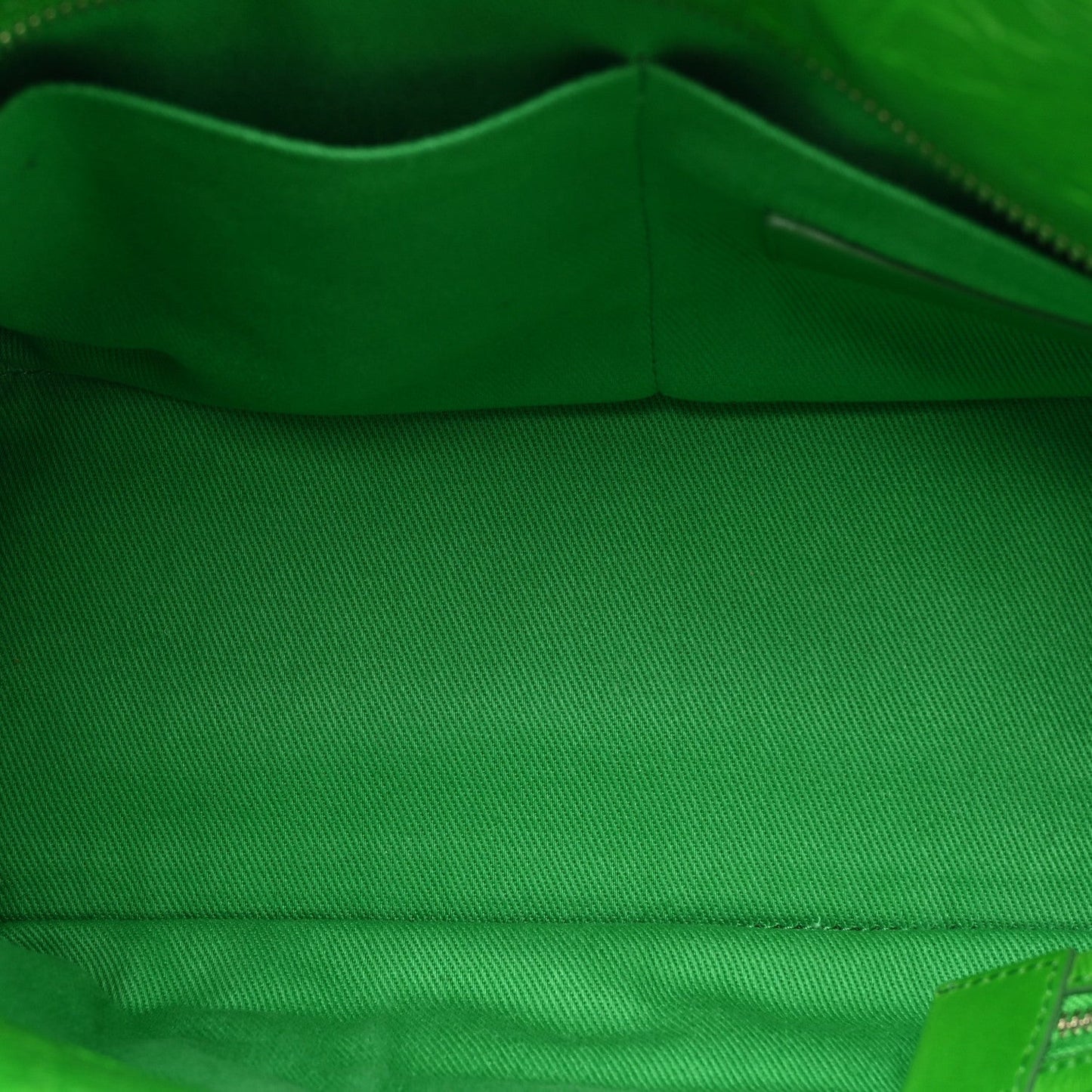 Shiny Crinkled Calfskin Medium The Tote Bag Green Glow